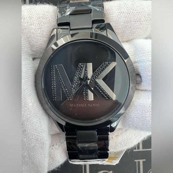 NIB Black Michael Kors Slim Runway Watch - Picture 5 of 9
